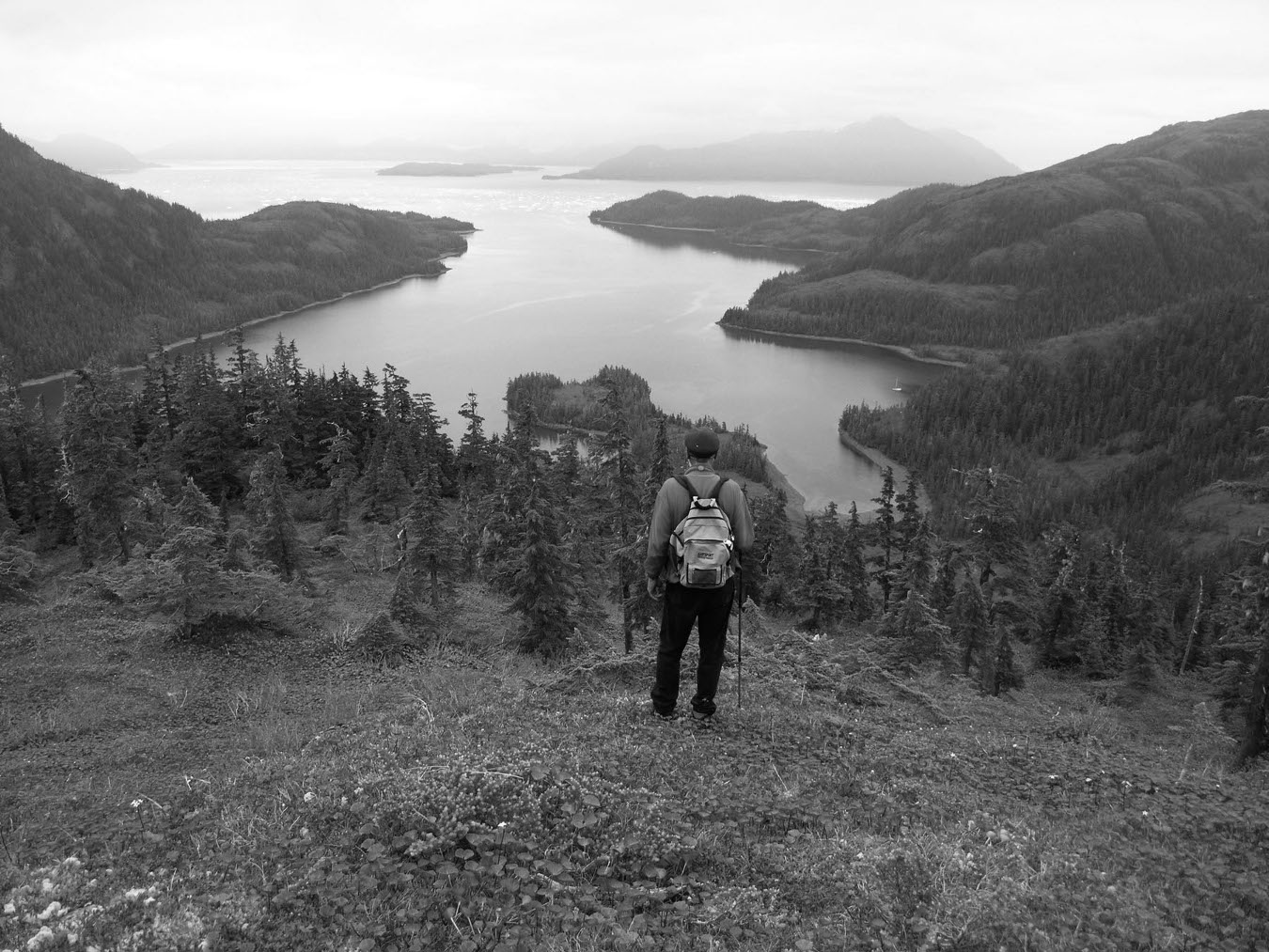 photo of Jim overlooking Jim Rests Cove